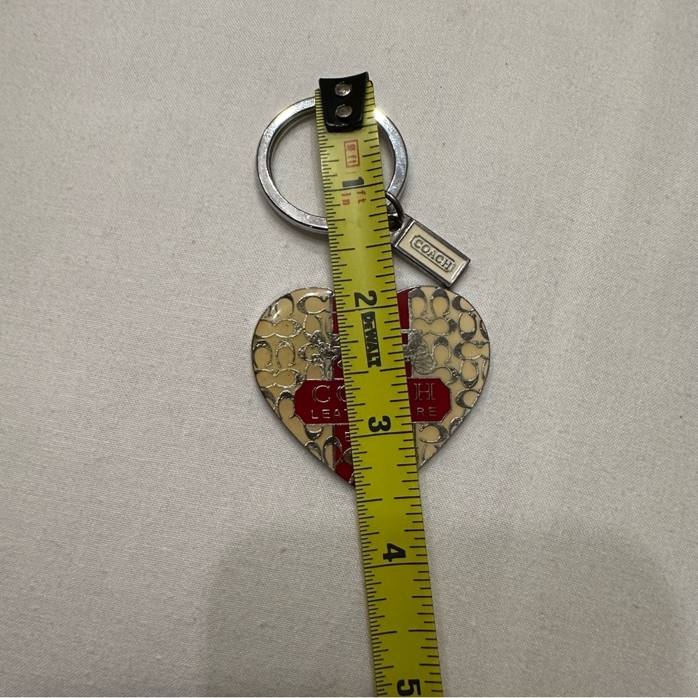 Coach Heart Keychain Charm Key Ring - Picture 2 of 3